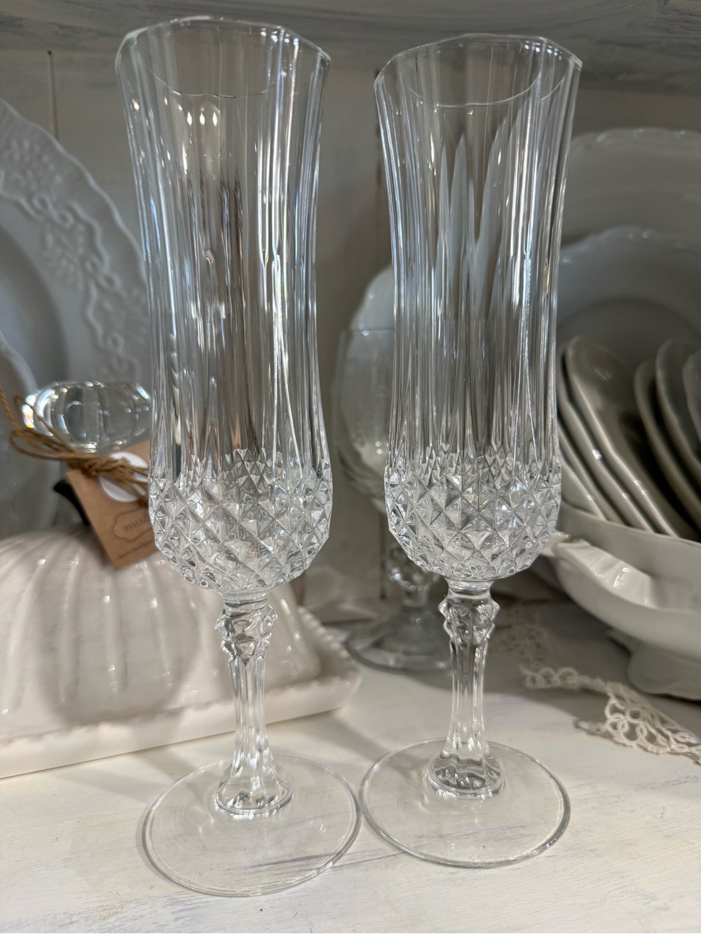 Waterford crystal champagne flutes